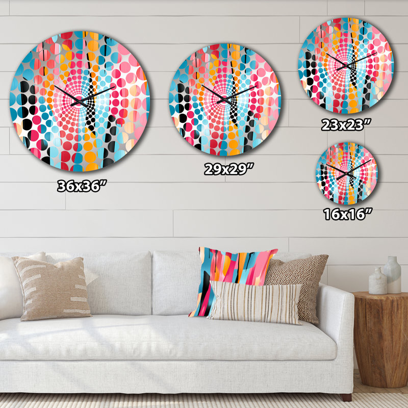 Horloge murale rayée Vibrant Serenity, Petit