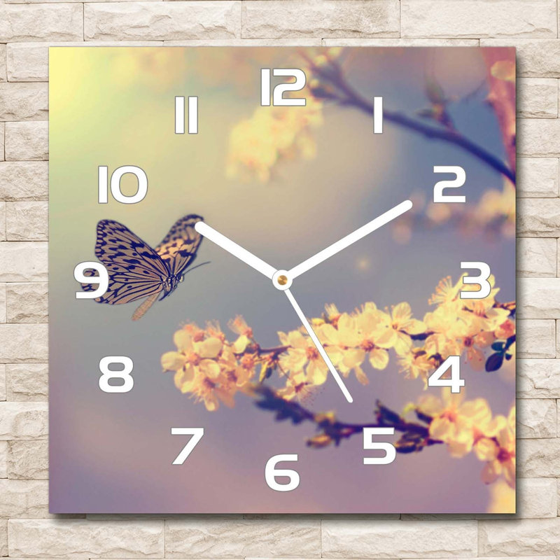 Hemerson Glass Wall Clock, White