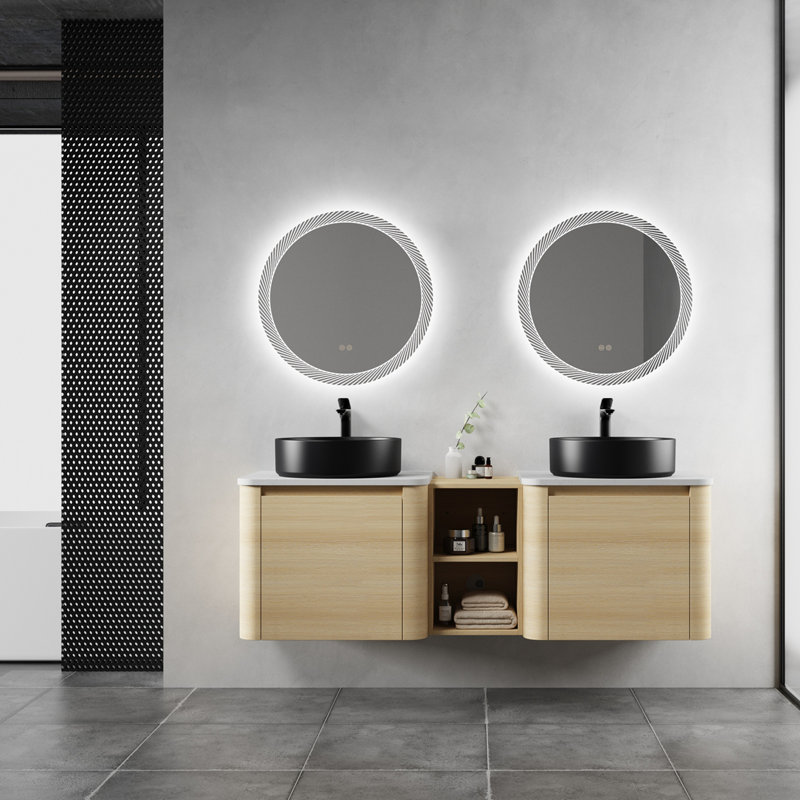 Meuble-lavabo mural avec lavabo d'art en céramique