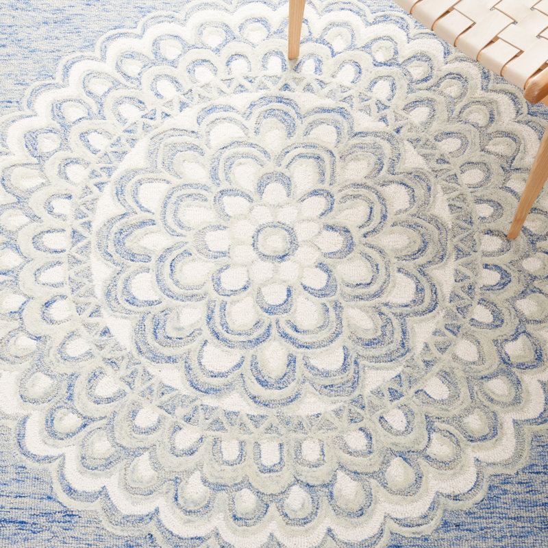 Pezanetti Hand Tufted Wool And Cotton With Latex Oriental Rug, Square 6'