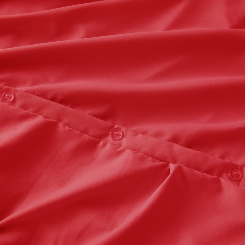 Housse de couette avec insert Pinch Pleat, Couette pour grand lit + 3 pièces supplémentaire, Rouge cerise