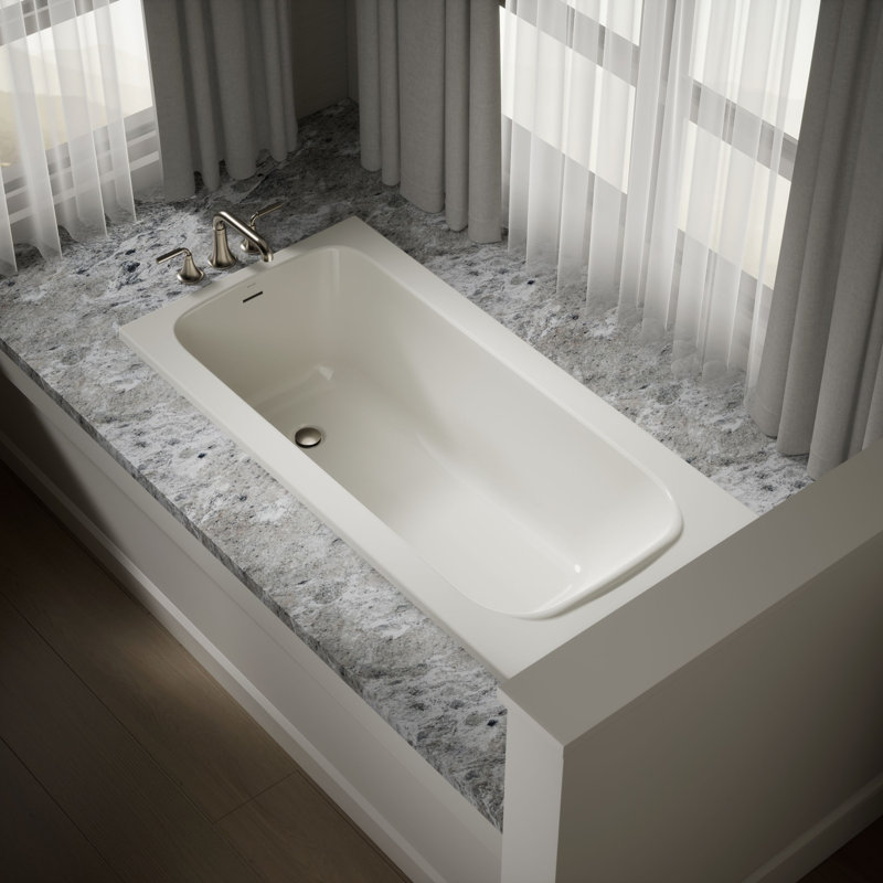 Avec 60 In. X 30 In. Drop-In Bath, Off White