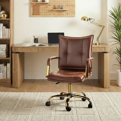 Lundgren Faux Leather Task Chair with Padded Arms