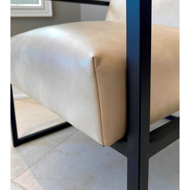 Chaise avec accoudoirs moderne Marilyn, Ivoire