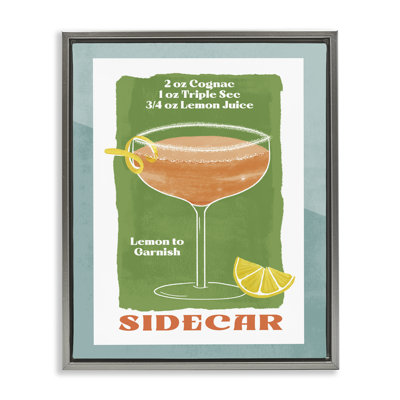 «Retro Sidecar Recipe», art mural sur toile par Deane Beesley