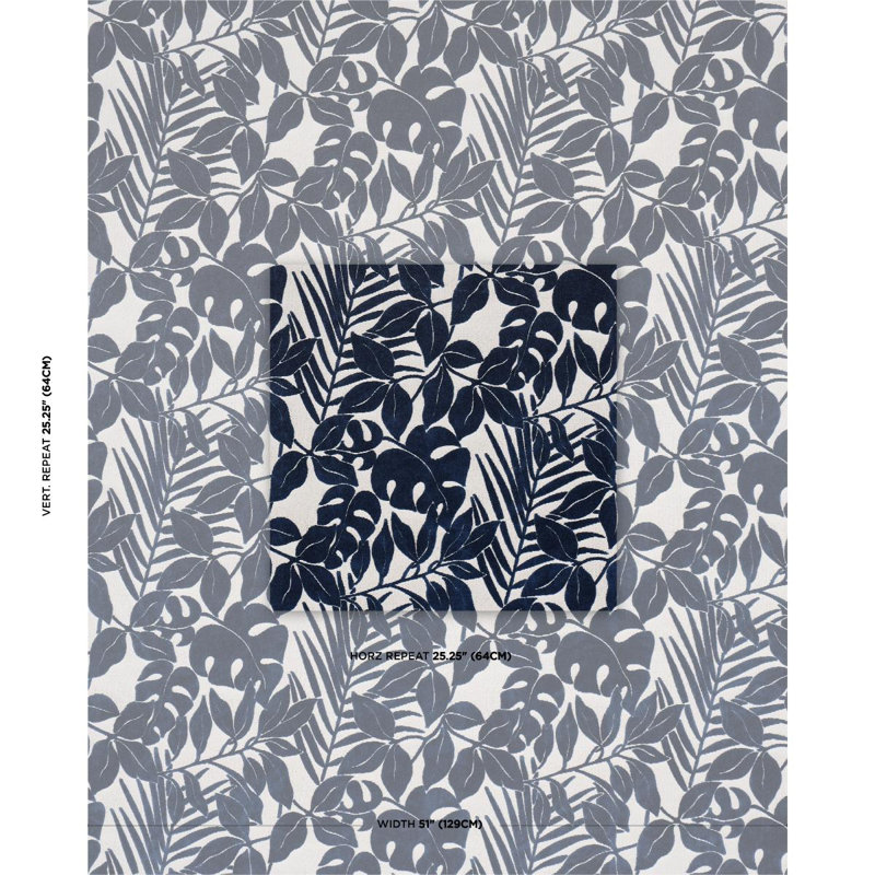 Tissu de velours intérieur / extérieur Miramar, Bleu marine