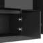 Armoire de rangement autoportante noire 74 po avec 6 portes, 3 tablettes, 2 tiroirs, prises de courant alternatif, ports pour l'organisation de la maison-347261212-347261208