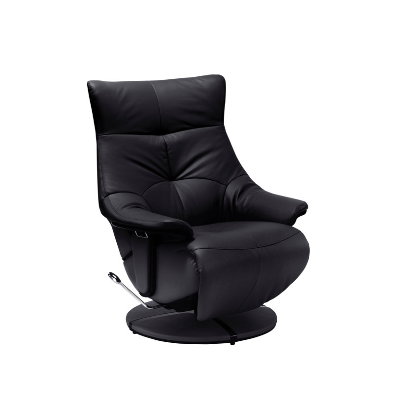 Wanamingo Upholstered Swivel Recliner, Black