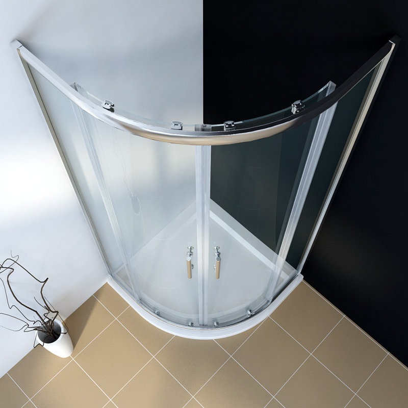 Berneau Glass Quadrant Shower Enclosure with Tray, 1850mm H x 800mm W x 800mm D