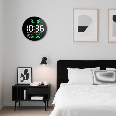 10 Inch Round Wall Digital Clock With Dimming Brightness