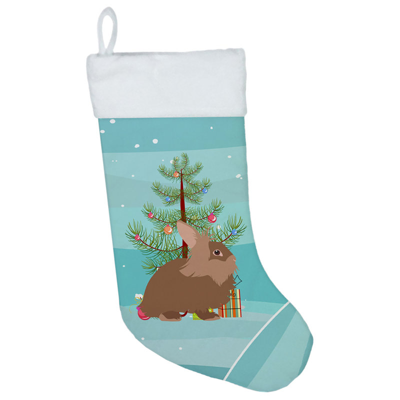 Chaussette de noël lionhead lapin