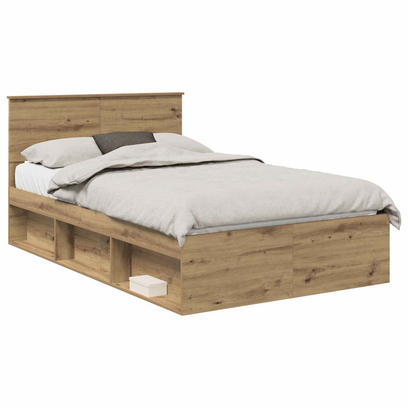 Solid Wood Bed, Small Double (4'), Artisian Oak