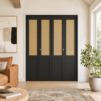 Porte de placard pliante pré-percée en bois massif 48 po x 80 po