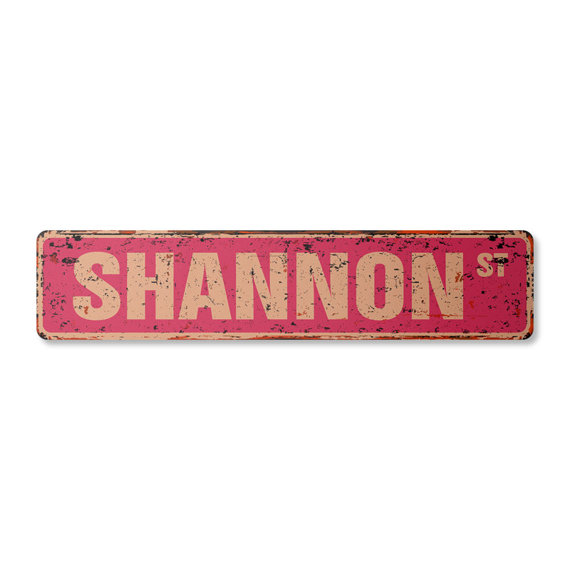 Plaque de rue Shannon en plastique robuste 4 po x 18 po