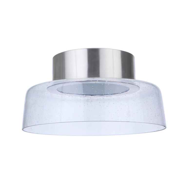 Plafonnier semi-encastré 1 lumière DEL Talisha, Nickel, H 5 po x l 10,5 po x P 10,5 po