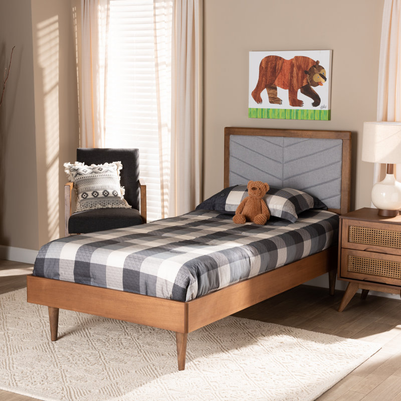 Harpenden Upholstered Slat Bed, Light Gray