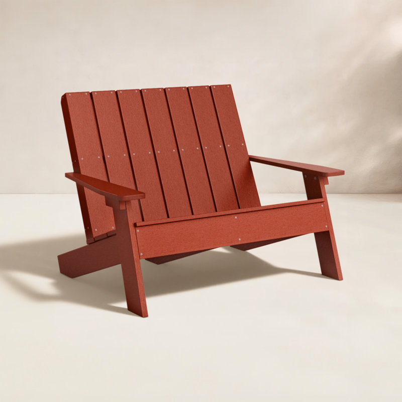 Causeuse double en plastique recyclé Byrnes, Rouge rustique