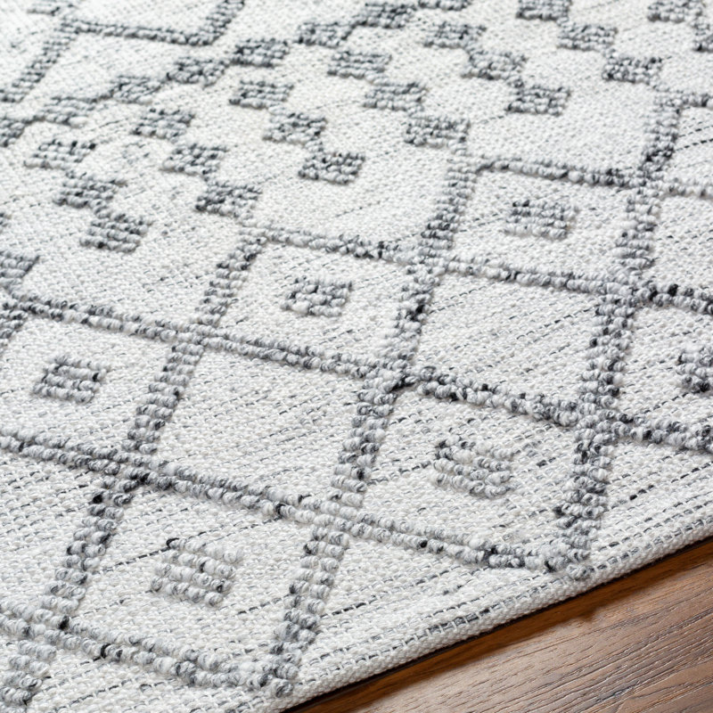 Aney Geometric Indoor / Outdoor Rug, Rectangle 2' x 3', Gray