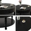 Table avec rangement double pour le salon, table basse ronde moderne de 31,5 po avec rangement et compartiment caché, pieds de nivellement réglables, assemblage facile-1253080565