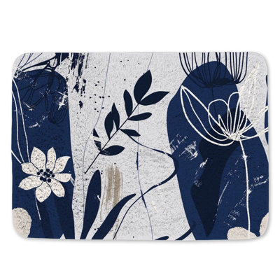 Floral Bath Mat Nature illustration Bathroom Decor Expressive