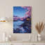 Art mural sur toile en forme de cerisier rose sur un pont en bois et une montagne-132731644