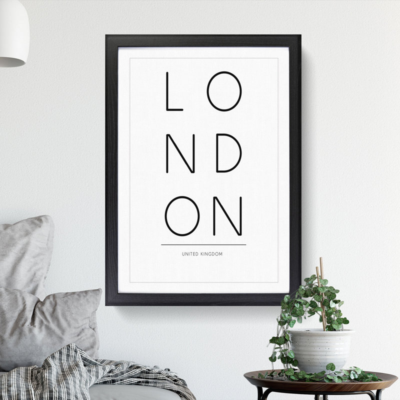 London United Kingdom - Framed Print, Black Framed, 48cm H x 36cm W x 2cm D