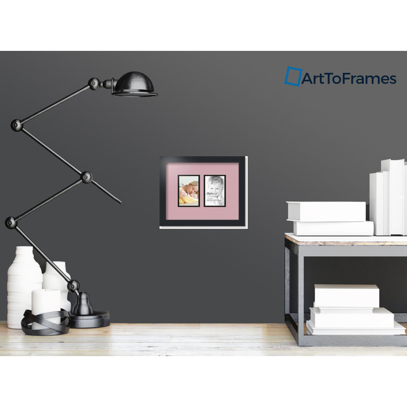 Satin Black Matte Picture Frame with Mat, Seashell