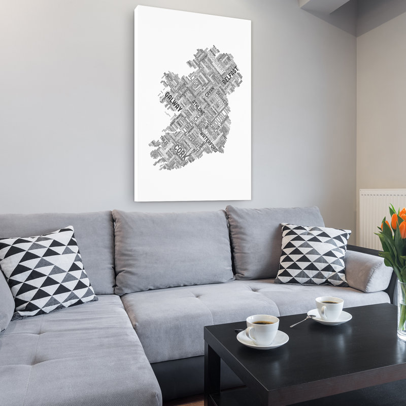« ireland vii » par michael tompsett, art textuel sur toile tendue encadrée, H 19 po x l 14 po x P 2 po