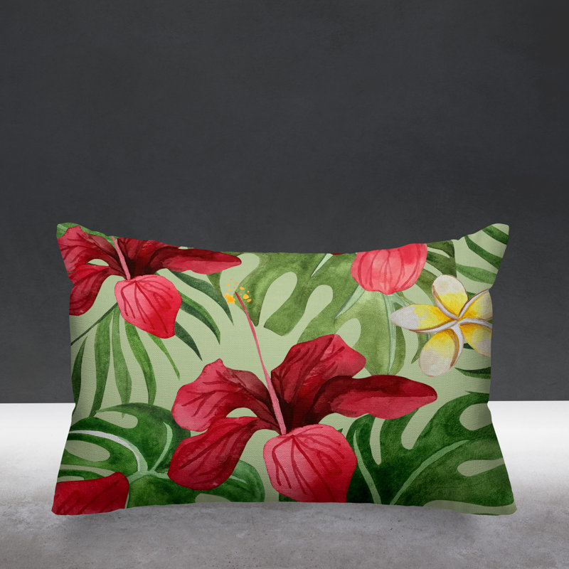 Housse et insert de coussin d'extérieur rectangulaire Koi, Sauge