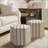 Ottoman, Farmhouse Hexagonal Printed Stripe, Fully Assembled | Light Brown | Wood