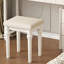 31.50"Modern Minimalist Cream Style Solid Wood Dressing Table with Password Lock Side Cabinet, Mirror and Stool