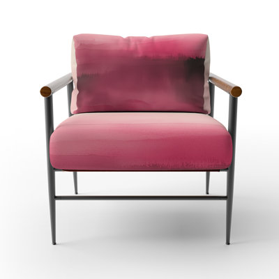 Abstract Minimalism Accent Chair - Blush Horizon Lines Arm Chair