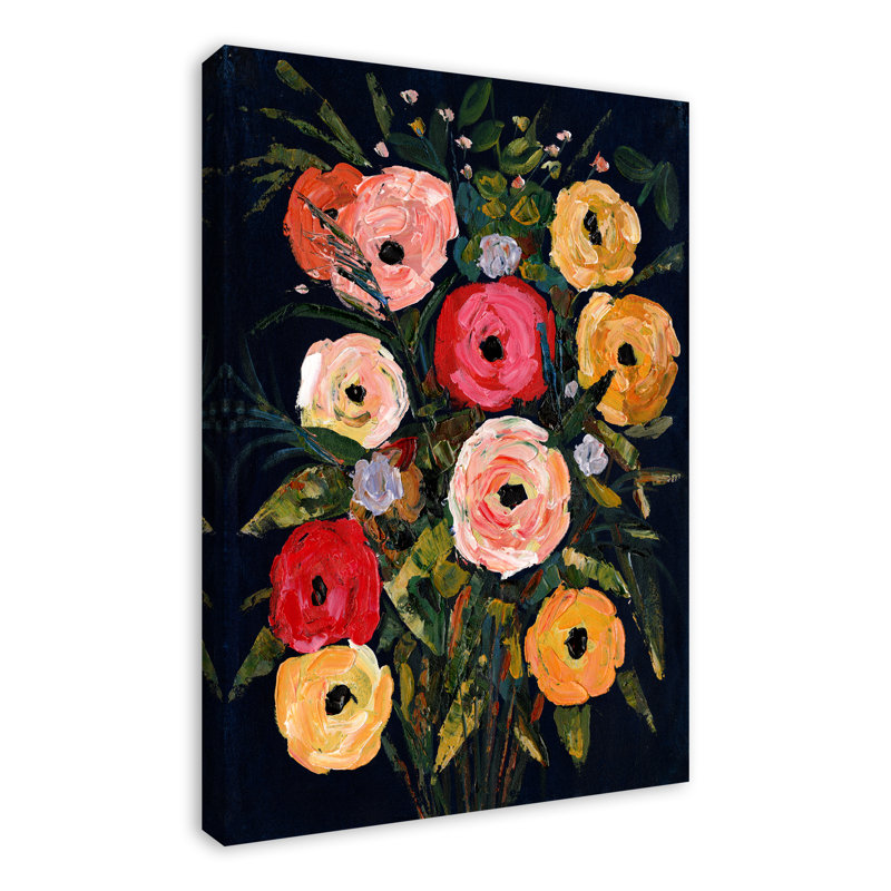 Moody Sunset Florals - peinture sur toile tendue