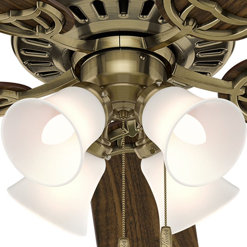 Hunter Studio Series 52" Antique Brass Ceiling Fan with LED Light Kit