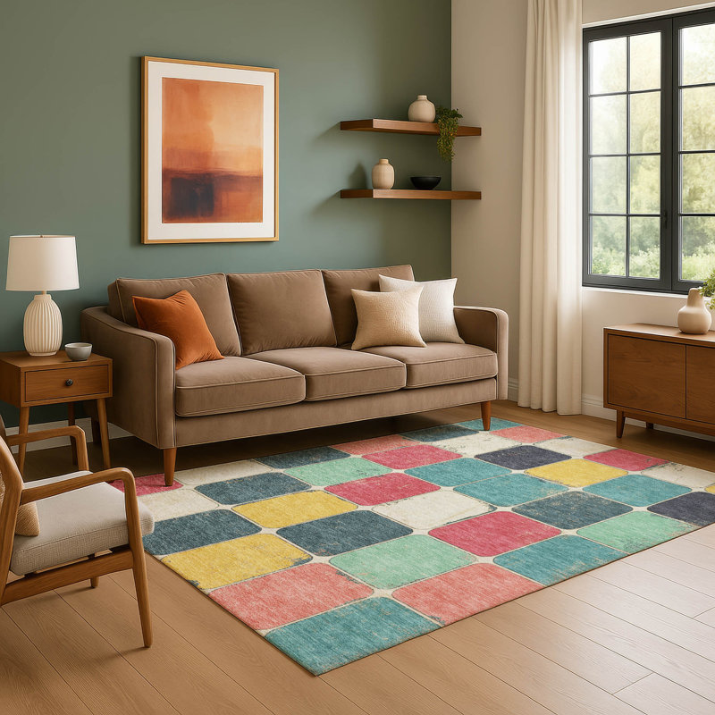 Premium Machine Washable Tiana Geometric Rug, Rectangle 10' x 14'