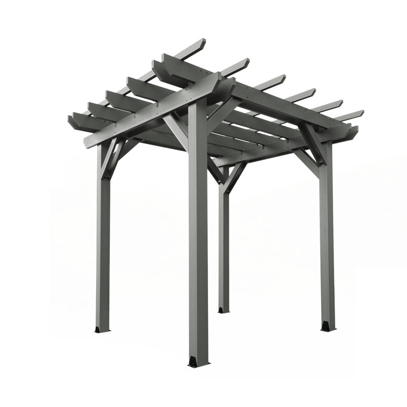 Bodhi Plastic Pergola, Coastal Teak, 8 ft. W x 8 ft. D