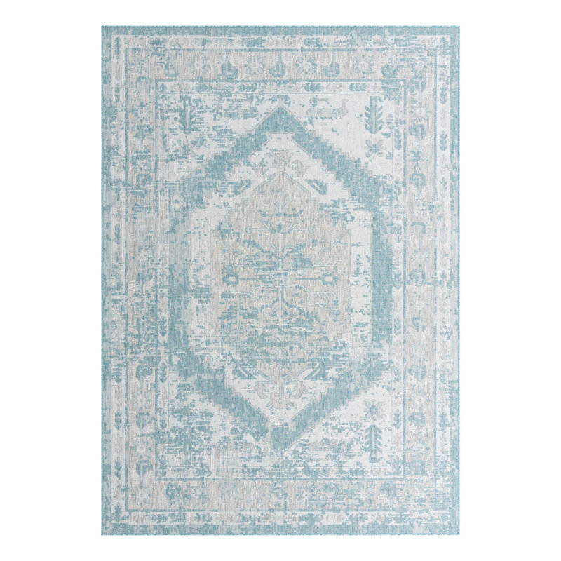 Oriental Indoor / Outdoor Rug, Rectangle 7'10" x 11'