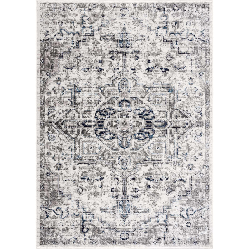 Tapis gris Buenaventural, Rectangle 5 pi 3 po x 7 pi 3 po