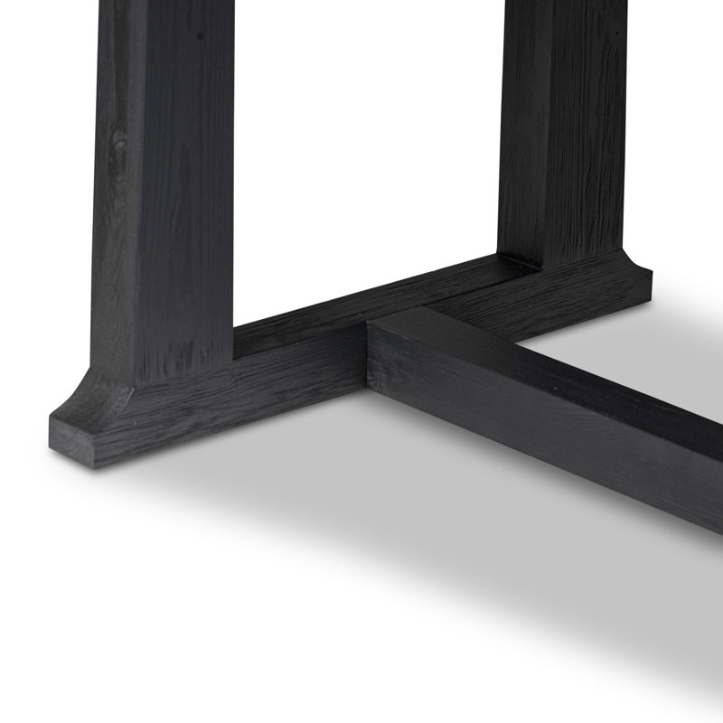 Otto Pine Wood Dining Table, Black, 30" H x 39.25" W x 110" L