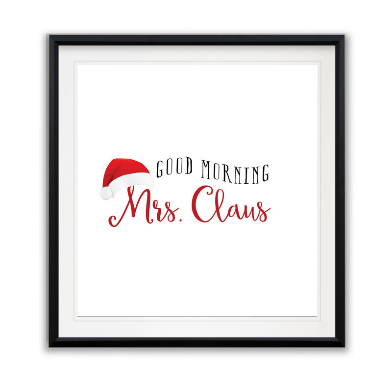 Mme. Claus - reproduction d'art textuel, H 30,5 po x l 30,5 po x P 1,5 po, Blanc / aubergine / banane / brun clair / rouge br