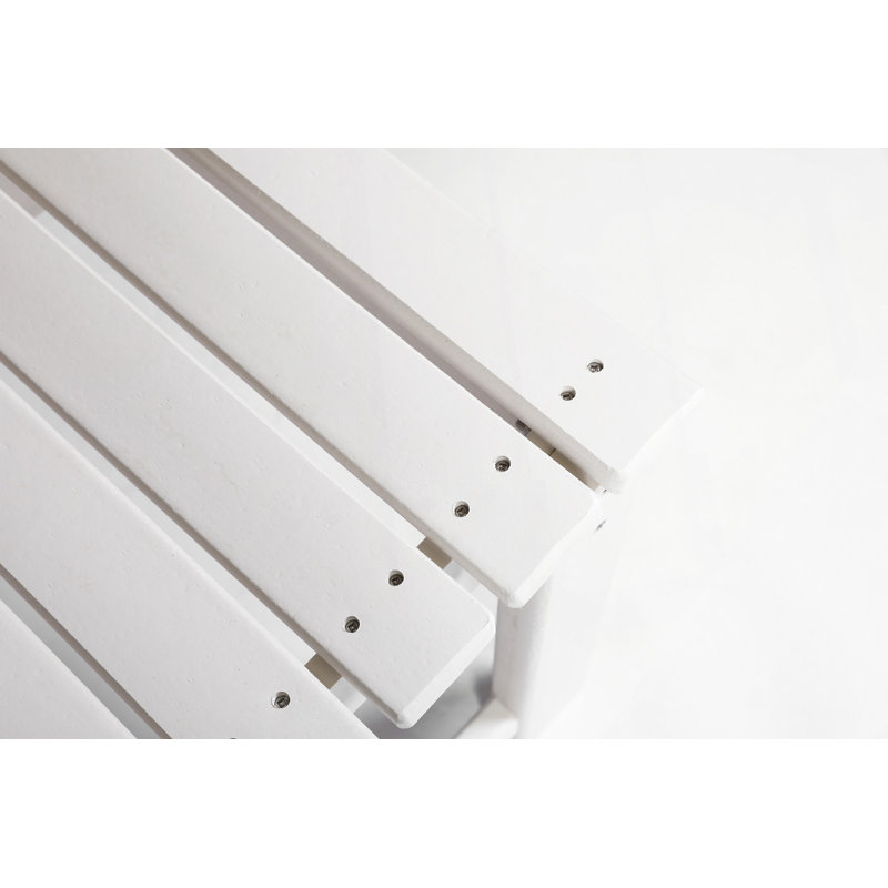 Banc Adirondack en PEHD sans dossier avec texture en bois, siège en poly pour terrasse, jardin, balcon, résistant aux intempéries avec protection contre les rayons UV
