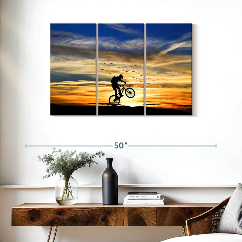 Silhouette de bicyclette, H 24 po x l 38 po