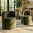 Chaises d'appoint tonneau en velours avec roulettes