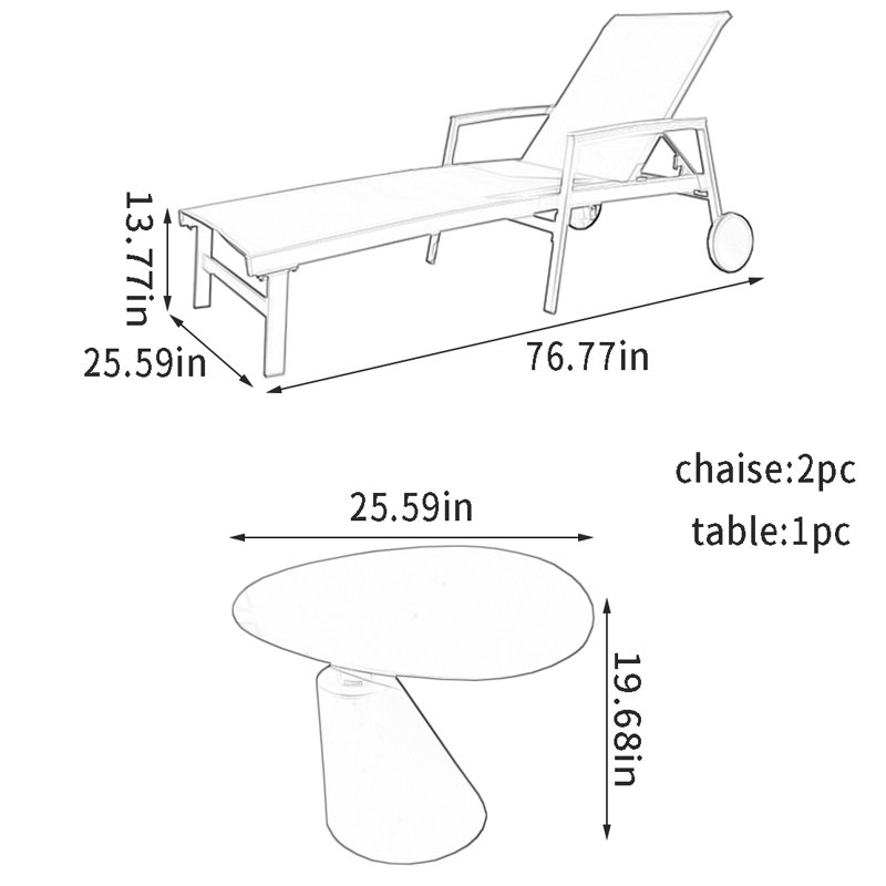 Chaise longue d'extérieur moderne