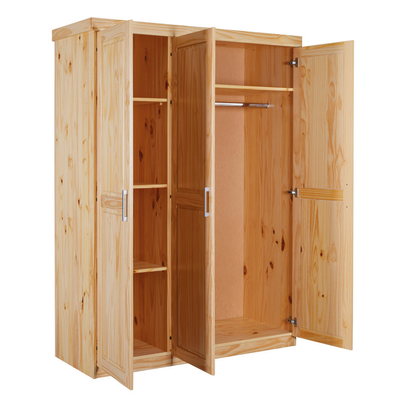 Hakon 3 Door Wardrobe, Natural Brown