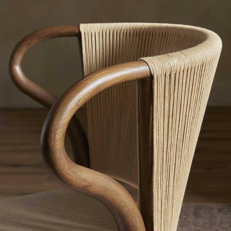 Amira Armless Dining Chair, Brown/Laine Natural