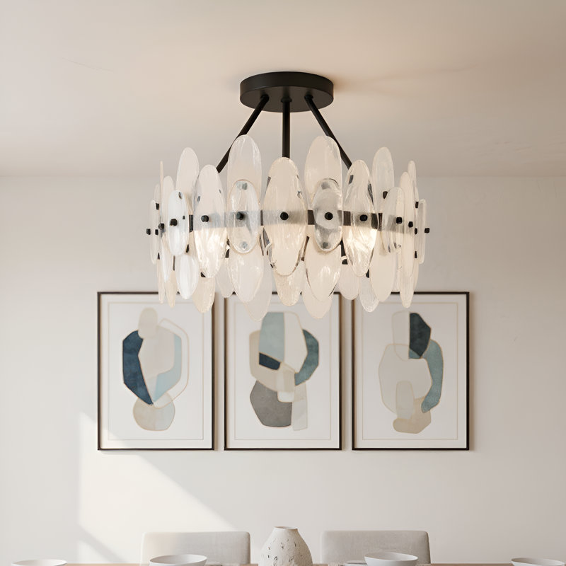 Abigail 4-Light Matte Black Semi-Flush Mount