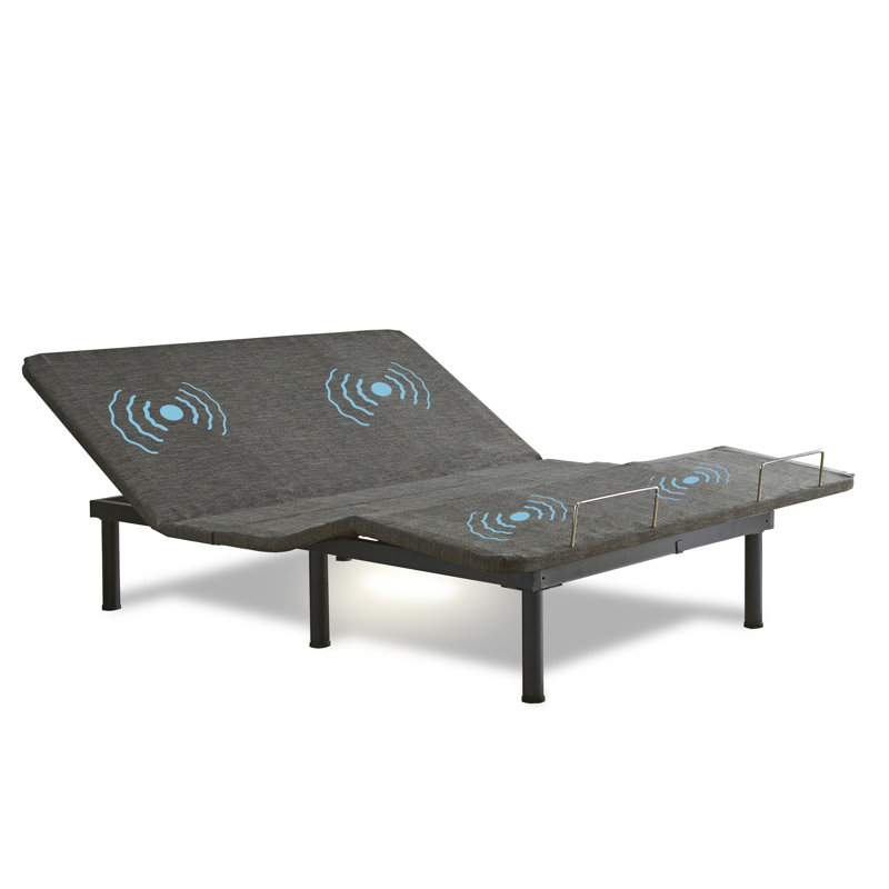 Gray Powder Coated Adjustable Queen Metal Bed Frame