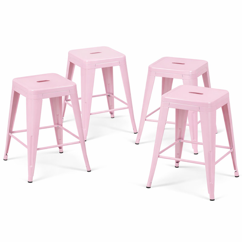 Counter Height Stool, 4, Pink