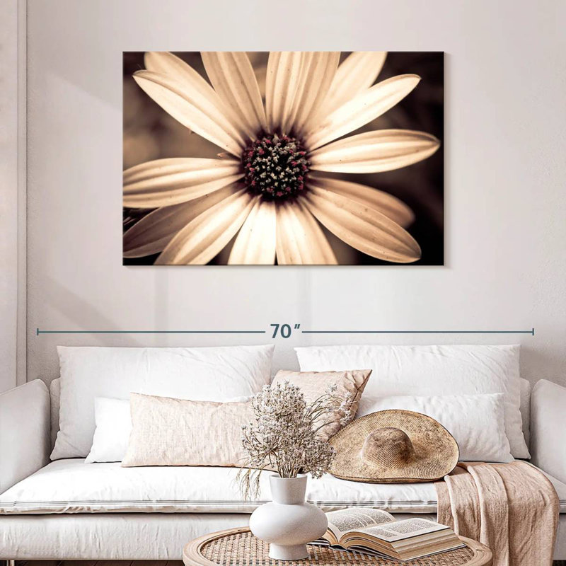 Harnek Detailed Sepia Flower, 30" H x 45" W